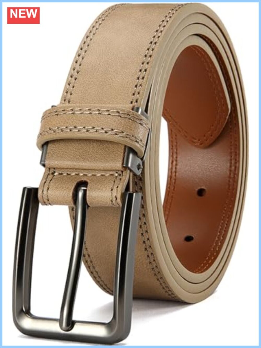 Genuine Cowhide Leather Dress Belt 1 3/8" Wide Adjustable Trim to Fit